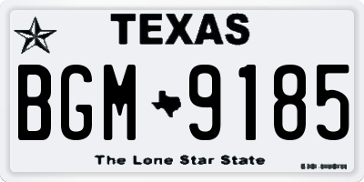 TX license plate BGM9185