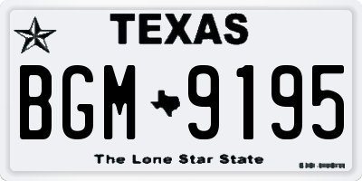 TX license plate BGM9195