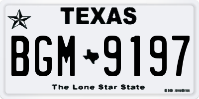 TX license plate BGM9197