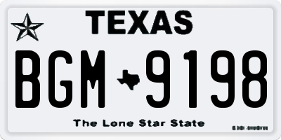 TX license plate BGM9198