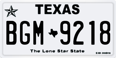 TX license plate BGM9218