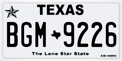 TX license plate BGM9226