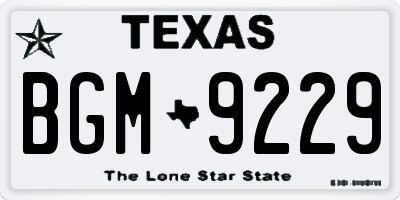 TX license plate BGM9229