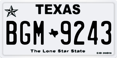 TX license plate BGM9243