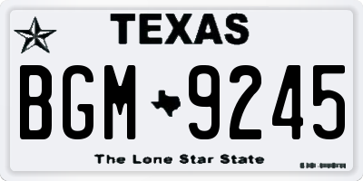 TX license plate BGM9245