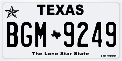TX license plate BGM9249