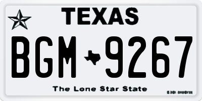 TX license plate BGM9267