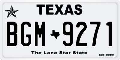 TX license plate BGM9271