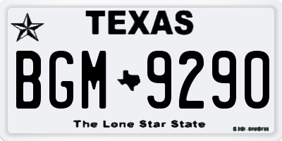 TX license plate BGM9290