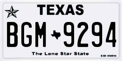 TX license plate BGM9294