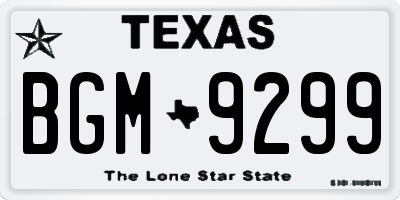 TX license plate BGM9299