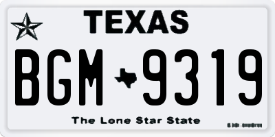 TX license plate BGM9319
