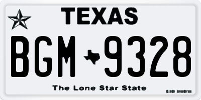 TX license plate BGM9328