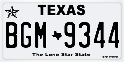 TX license plate BGM9344