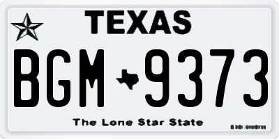 TX license plate BGM9373