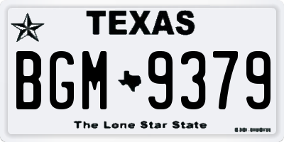 TX license plate BGM9379
