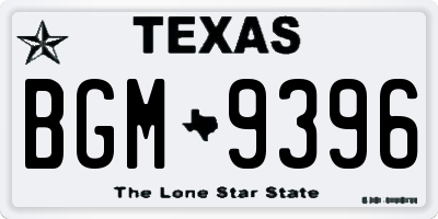 TX license plate BGM9396