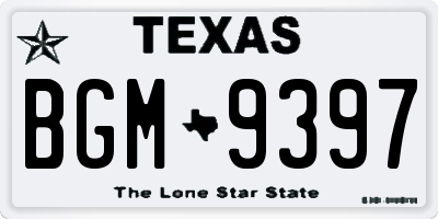 TX license plate BGM9397