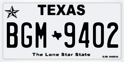 TX license plate BGM9402