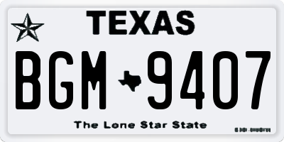 TX license plate BGM9407