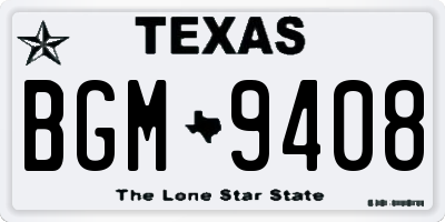 TX license plate BGM9408