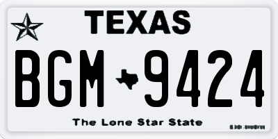 TX license plate BGM9424