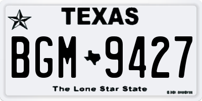 TX license plate BGM9427