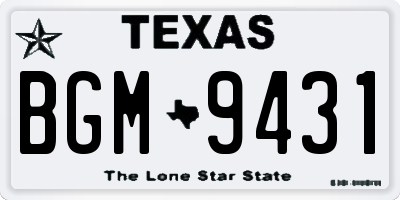 TX license plate BGM9431