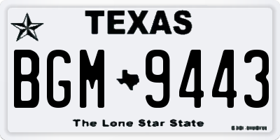 TX license plate BGM9443