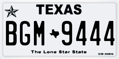 TX license plate BGM9444