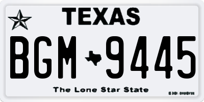 TX license plate BGM9445