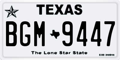 TX license plate BGM9447