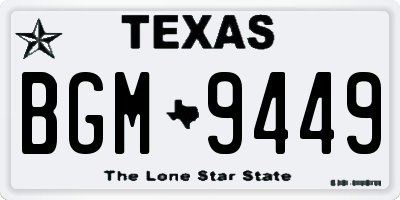 TX license plate BGM9449