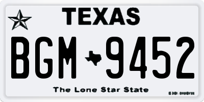 TX license plate BGM9452