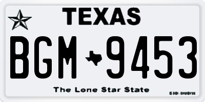 TX license plate BGM9453