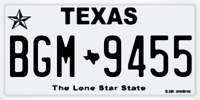 TX license plate BGM9455