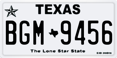 TX license plate BGM9456