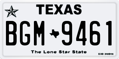 TX license plate BGM9461