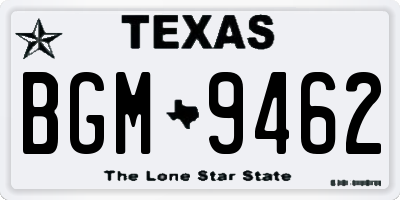 TX license plate BGM9462
