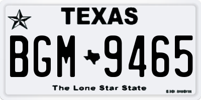 TX license plate BGM9465