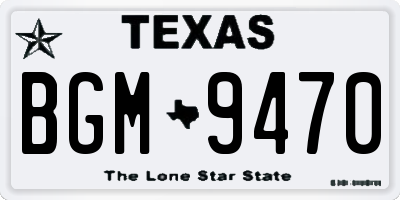TX license plate BGM9470