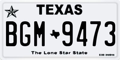 TX license plate BGM9473