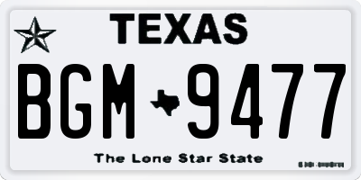 TX license plate BGM9477