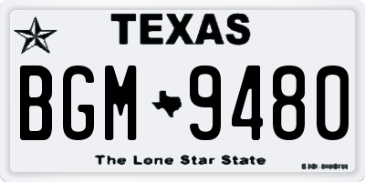 TX license plate BGM9480