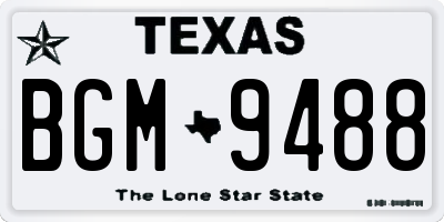 TX license plate BGM9488