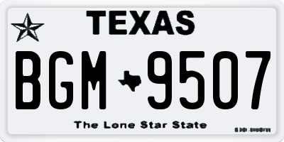 TX license plate BGM9507