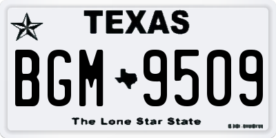 TX license plate BGM9509