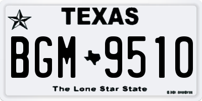 TX license plate BGM9510