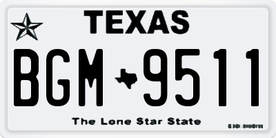 TX license plate BGM9511