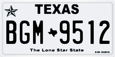 TX license plate BGM9512